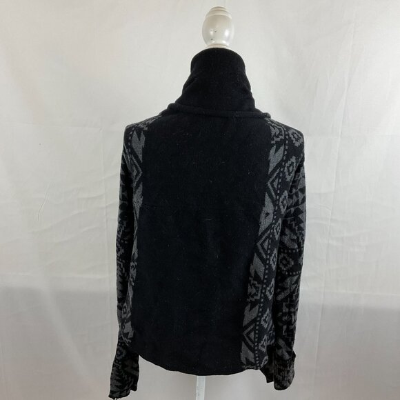 Patagonia Pine Mountain Wrap Sweater Women's M Black Gray Aztec Print Open Front - Picture 7 of 12